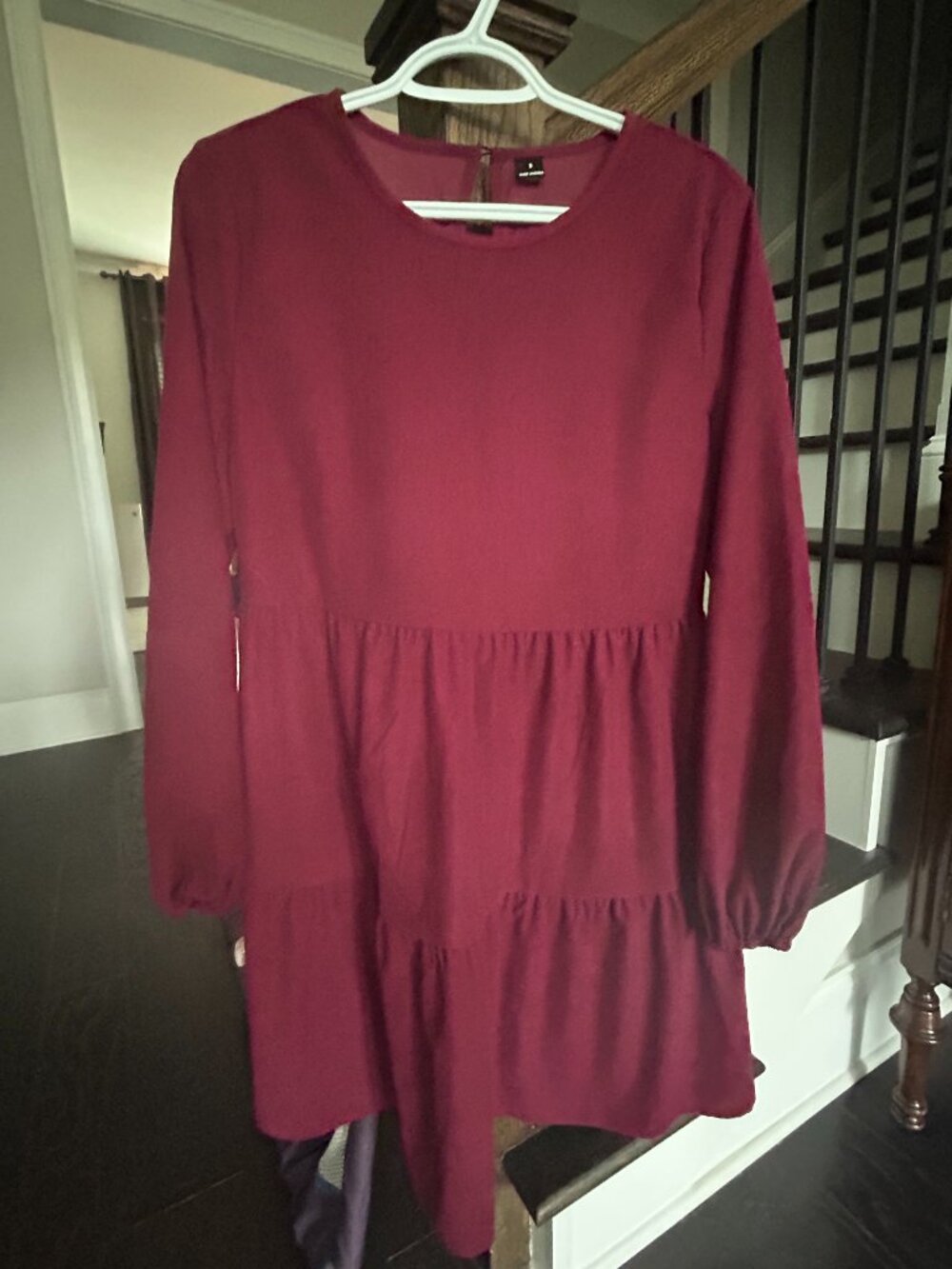Maroon long sleeve dress